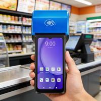 Terminal POS F1s Plus Android 14 con Escáner de Código de Barras de 6.5 Pulgadas, Impresora de Etiquetas y Recibos Portátil Todo en Uno, Máquina POS para Supermercados