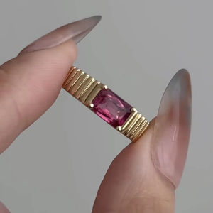 Joyería Fina Personalizada, Anillo Sólido Real de Oro de 9k, 10k, 14k, 18k, Oro Blanco, Amarillo y Rosa, Diamante/Gema de Laboratorio, Fabricación en Fábrica - Product Image 1