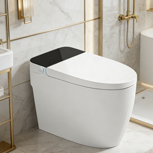 Bidet intelligent moderne à poser au sol, carré, avec siphon en S, siège chauffant, capteur <span class=keywords><strong>de</strong></span> pied, télécommande et chasse d'eau par gravité - Product Image 1