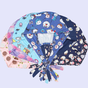Casquettes de gommage cheveux longs hôpital pour animaux de compagnie vétérinaire médecin de travail chapeaux médicaux respirant <span class=keywords><strong>agence</strong></span> de beauté imprimé infirmière casquette chirurgicale - Product Image 6