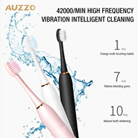 Brosse à dents électrique ultrasonique rechargeable par USB, portable pour adultes, brosse à dents sonique de voyage, 4 têtes de brosse, 6 modes de fonctionnement, douce