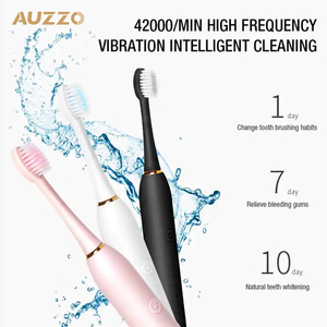 Cepillo de Dientes Eléctrico Ultrasónico Recargable por USB, Cepillo de Dientes Sónico Portátil de Viaje para Adultos, 4 Cabezales de Cepillo, 6 Modos de Funcionamiento, Suave - Product Image 6
