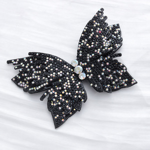 Selina kristal Rhinestones çift katmanlı kelebek <span class=keywords><strong>Patchwork</strong></span> kumaş aplike çanta için, DIY şapkalar Hairclip, giysi aksesuarları - Product Image 2