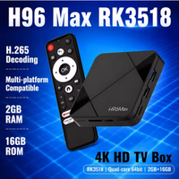 Nouvelle Box TV Android 14 H96Maxrk3518 Quad Core avec Processeur 8 Go de RAM, Wifi6 et Bluetooth, Décodeur 4K