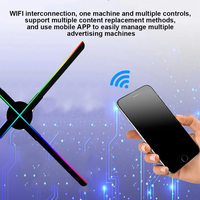 Ventilador holográfico WiFi de 65cm, máquina de publicidad 3D, señal LED 1280, reproductor HD inteligente, compatible con imagen de vídeo, logotipo, luces holográficas