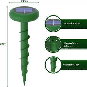 Repellente per Topi ad Ultrasuoni Attivato dall'Acqua con Sensore PIR a Infrarossi e Luce LED Stroboscopica per Casa, Giardino e Orto - Disponibile - Product Image 2