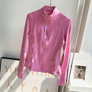Chaqueta Deportiva de Nailon para <span class=keywords><strong>Mujer</strong></span>, Ajustada, Cuello Alto, Transpirable, Top de Yoga para Ejercicio Físico, Chaqueta Deportiva Gruesa con Protección para los Dedos - Product Image 6
