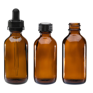 Botella de Vidrio Ámbar con Gotero para Aceites Esenciales, Jarabe y Licores, con Tapa, en Tamaños de 1oz, 4oz, 30ml y 60ml - Product Image 1