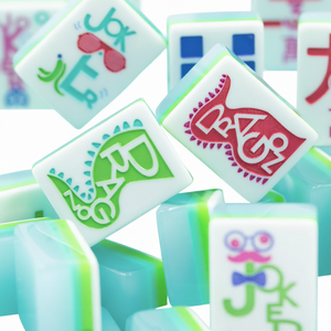 Juego de Mahjong de Lujo Portátil, Plegable, con Fichas Acrílicas Azul Océano, Talladas por Ambos Lados, para Reuniones de Amigos - Product Image 1