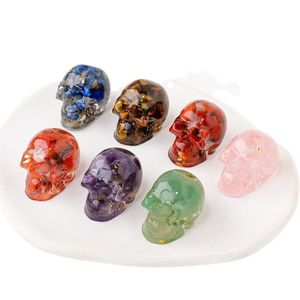 Pegamento de guijarros ovalados de cristal Natural, artesanía de resina, decoración de Halloween, regalo de cabeza de fantasma, tendencia de moda - Product Image 4