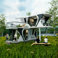 Maisons capsule à deux étages Maison préfabriquée Maison mobile Maison capsule de luxe Villa Personnaliser une solution Maison modulaire Terrasse