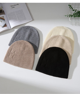 Custom Logo Wholesale Luxury Beanie Merino Wool Knitted <b>Hat</b> for Men Women Rib Knit Customized <b>Hats</b> - Product Image 2