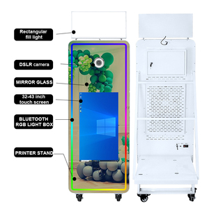 Nouvelle machine de photomaton miroir DSLR 32 pouces avec écran tactile intelligent, miroir magique pour selfies et support d'imprimante - Product Image 2