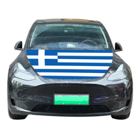 Vente en gros de housses de capot de voiture grecques 120x150cm drapeau résistant à l'usure et durable avec couvercle de capot moteur à impression numérique