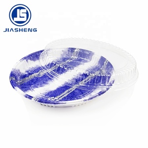 Wholesale Plastic Round Sushi Container Disposable Plates with Lid