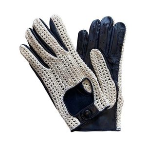 Gants de conduite souples en cuir véritable, à doigts entiers, couleur unie, pour la sécurité des mains, pour la conduite de voiture et de camion - Product Image 1