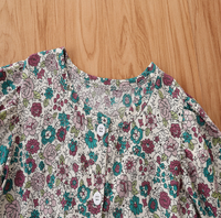 Chemisier en coton à imprimé floral élégant pour filles, vêtements d'été personnalisés pour enfants, manches courtes, décontracté et mignon pour les vacances