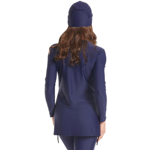 Maillot de bain musulman deux pièces OEM pour femme, ensemble pantalon burkini respirant, écologique, séchage rapide, léger, pour piscine islamique active - Product Image 3