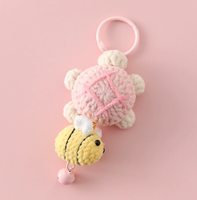 Mignon Vente à Chaud Nouveau Produit Crochet Crochet Jouet Compagnon Poupée Animal En Peluche Porte-clés Mignon Personnalisé Tortue Miel Crochet Porte-clés