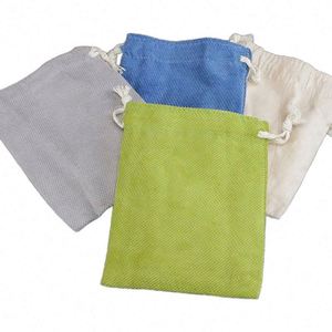 Sac de shopping en coton personnalisé avec logo imprimé, sac cadeau recyclable avec cordon de serrage, emballage promotionnel, sac fourre-tout en coton écologique - Product Image 1