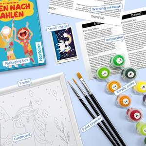 SONGWOOART perro enmarcado Animal pintura al óleo por números Kits para principiantes con pinceles de pintura lienzo de arte para decoración del hogar - Product Image 6