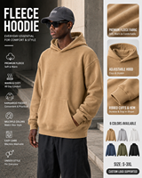 Hoodie Katun Grosir Pria Wanita Bordir Logo Kustom Hoodie Fleece Oversize Polos Grosir Sweatshirt Pasangan
