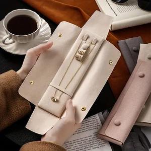 Portable Durable Lightweight Microfiber Jewelry Storage Bag Fashionable Travel Jewelry Organizer <b>Pouch</b> Case Earrings Ring - Product Image 1