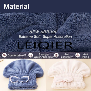 Serviette turban en microfibre ultra absorbante à séchage rapide avec logo personnalisé, bonnet de douche doux pour femme - Product Image 4