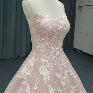 Vestido de fiesta de tul rosa claro línea A Lsany235, vestidos de quinceañera abullonados, vestido de noche Jancember - Product Image 5