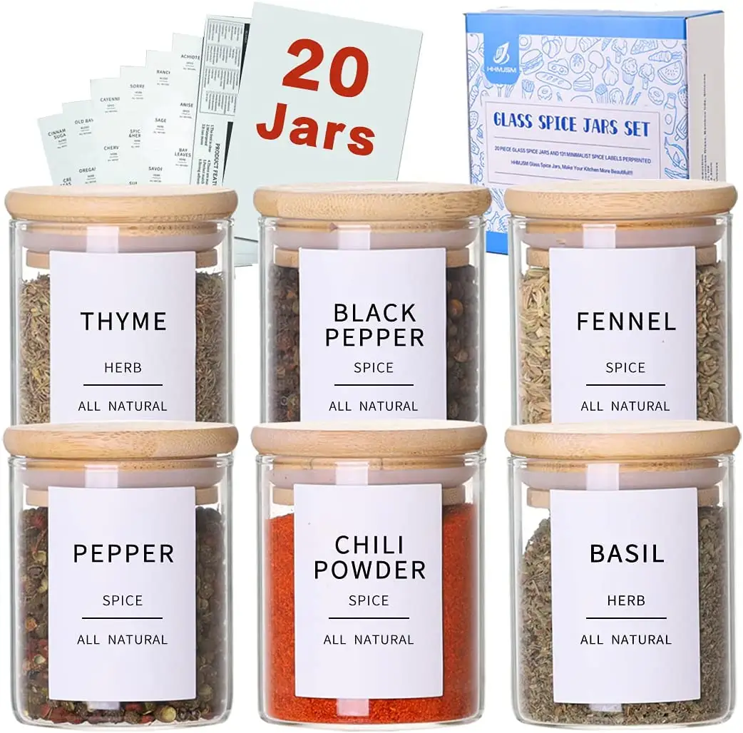 4 Oz Glas Verzegelde Kruiden Pot Verzegelde Spice Pot Set Met Waterdichte Spice Labels