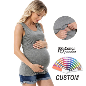 Vêtements de maternité grande taille personnalisés pour l'é<span class=keywords><strong>t</strong></span>é, débardeur d'allaitement pour femmes en post-partum, camisole de <span class=keywords><strong>grossesse</strong></span>, <span class=keywords><strong>t</strong></span>-<span class=keywords><strong>shirt</strong></span>, débardeur d'allaitement - Product Image 1