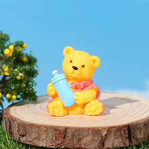 Miniature Teddy <b>Bear</b> Figurines Resin Garden Ornaments Indoor Outdoor Decor <b>Cute</b> Animal Shape Painted Craft - Product Image 4