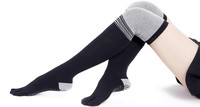 Chaussettes hautes pour femmes en coton, polyester et élasthanne, antidérapantes, respirantes, écologiques, pour yoga, pilates et fitness