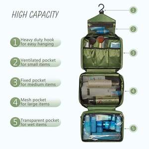 Neceser Colgante Organizador de Artículos de Higiene con Gancho, Accesorios de Viaje, Bolsa de Maquillaje y Cosméticos para Hombre y Mujer - Product Image 5