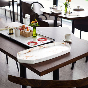 Nuovo Design in marmo ristorante Hotel <span class=keywords><strong>colazione</strong></span> 14 pollici melamina vassoio di lusso - Product Image 3