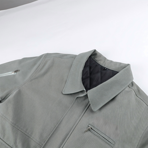 سترة شتوية للرجال من القطن 100٪ بأسلوب ملابس العمل مع جيبين مقاومة للرياح وقصيرة بسحاب ومبطن - Product Image 3