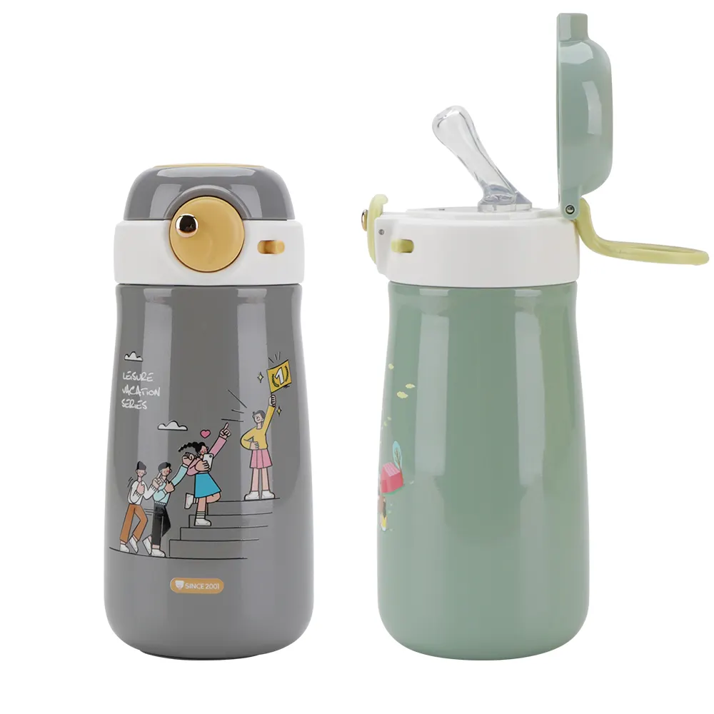 Chất lượng cao BPA-free thép không gỉ đôi-tường chân không phích Mug thiết kế mới dễ thương phim hoạt hình trẻ em chai nước