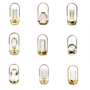 Phong Cách Cổ Điển Thay Đổi Độ Sáng Trang Trí Nội Thất Lampe De Bảng LED Vàng USB Có Thể Sạc Lại Pin Không Dây Pha Lê Bảng Đèn Món Quà Sang Trọng - Product Image 3