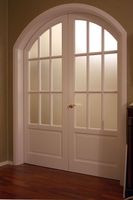Portes intérieures à double arche de style français, portes en verre avec porte cintrée