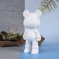 Embryons blancs d'ours de l'espace fluide de 23cm adaptés à la peinture de personnage de bricolage faite à la main ours violent créatif décoration de la maison art