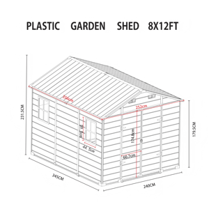 Abri de <span class=keywords><strong>jardin</strong></span> de différentes tailles à prix d'usine, abri de <span class=keywords><strong>jardin</strong></span> 8x12 pieds, maison de rangement pour outils de <span class=keywords><strong>jardin</strong></span> extérieurs - Product Image 6