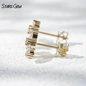 Pendientes de Lazo Unisex Starsgem, Oro Sólido de 18K con Baño de Rodio, Diamante Cultivado en Laboratorio de 1.38ct, Corte Pera Marquise, Regalo de Joyería - Product Image 2