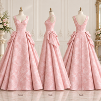 Robe de bal de soirée pour femme en jacquard floral, drapée, à volants, col cœur, bretelles larges, jupe ample, longueur ras du sol, vente en gros