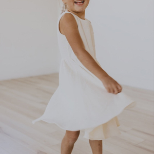 Robes d'été pour enfants Vêtements de boutique de couleur blanche pour bébés et petites filles Vêtements pour enfants de 2 à 6 ans Robe à poche en biscuit - Product Image 6