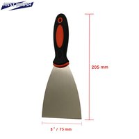 Couteau à enduire industriel robuste de 1 à 6 pouces, lame pleine en acier à haute teneur en carbone, manche ergonomique en plastique bicolore