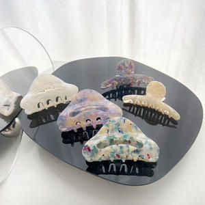 批发定制发饰女紫色系列纹理醋酸爪夹发夹 - Product Image 5