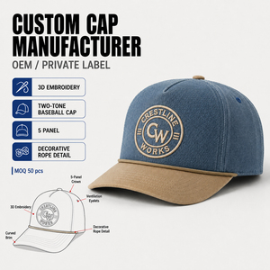 Gorra de Béisbol de 5 Paneles con Parches de Mezclilla en Contraste de Color y Bordado - Product Image 4
