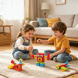 Juego de 100 Bloques de Construcción Encajables de Cerdas, Bloques de Construcción Creativos Coloridos de Gran Tamaño para Niños, Juego Educativo STEM - Product Image 3