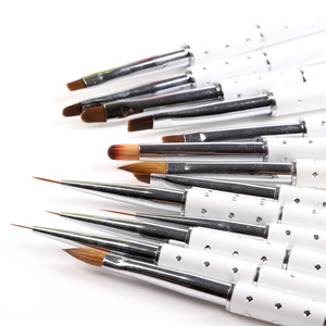 Zzdts — stylo à ongles en pierre, ensemble de couleurs, haute qualité, personnalisé, série blanche à rayures, ombrage, en gel de kolinsky, brosse <span class=keywords><strong>pour</strong></span> nail art - Product Image 1