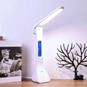 Modern Indoor dobrável leitura mesa lâmpada 3 dimmer brilho olho cuidados USB toque controle levou lâmpada de mesa com carregador sem fio